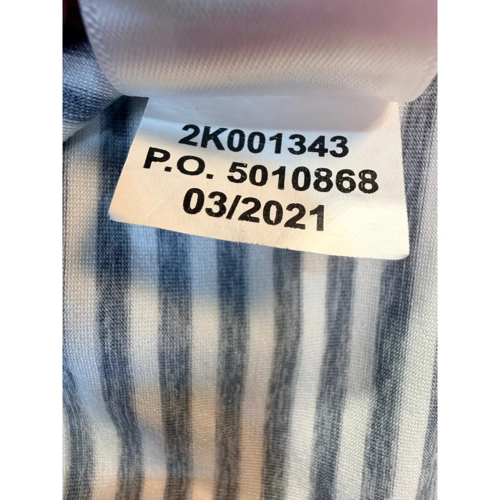 Vineyard Vines Mens Shep Shirt Grey White Striped Quarter Zip Pullover Small